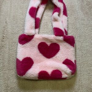 Pink plush Purse